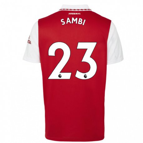 Kandiny Herren Albert Sambi Lokonga #23 Rot Weiß Heimtrikot Trikot 2022/23 T-shirt