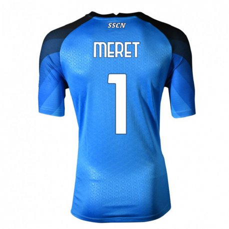 Kandiny Herren Alex Meret #1 Dunkelblau Grau Heimtrikot Trikot 2022/23 T-Shirt