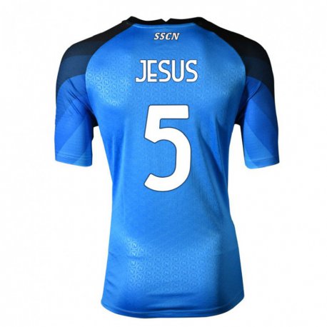 Kandiny Herren Juan Jesus #5 Dunkelblau Grau Heimtrikot Trikot 2022/23 T-Shirt