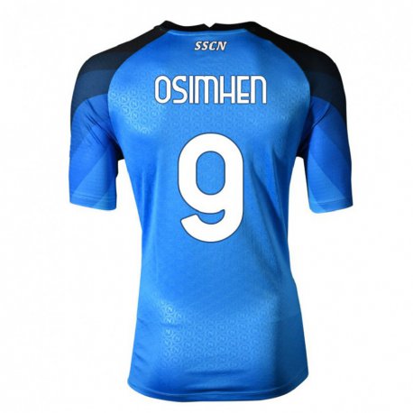 Kandiny Herren Victor Osimhen #9 Dunkelblau Grau Heimtrikot Trikot 2022/23 T-shirt