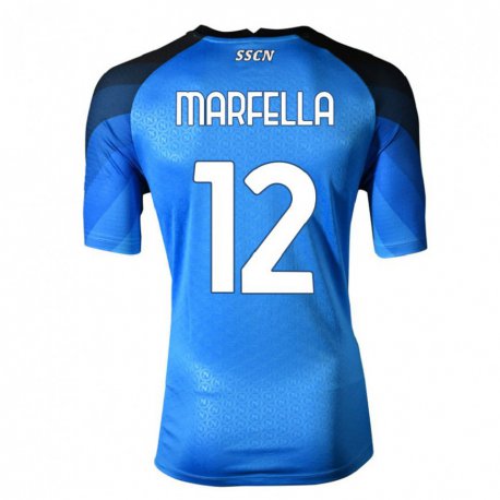 Kandiny Herren Davide Marfella #12 Dunkelblau Grau Heimtrikot Trikot 2022/23 T-Shirt