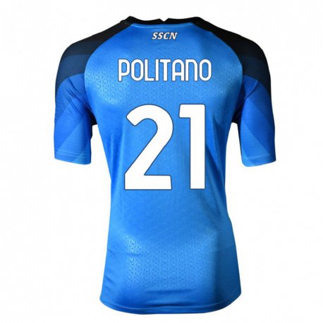 Kandiny Herren Matteo Politano #21 Dunkelblau Grau Heimtrikot Trikot 2022/23 T-Shirt