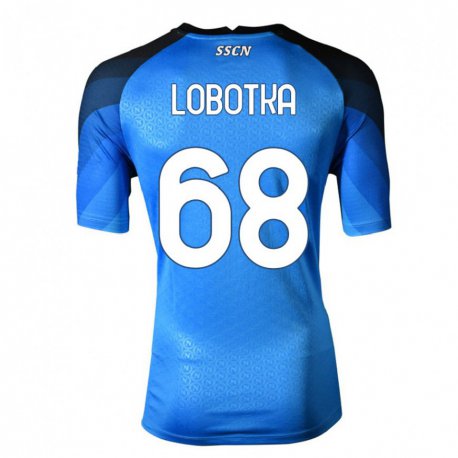 Kandiny Herren Stanislav Lobotka #68 Dunkelblau Grau Heimtrikot Trikot 2022/23 T-Shirt