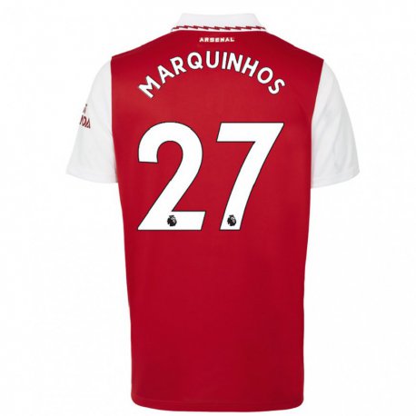 Kandiny Herren Marquinhos #27 Rot Weiß Heimtrikot Trikot 2022/23 T-shirt