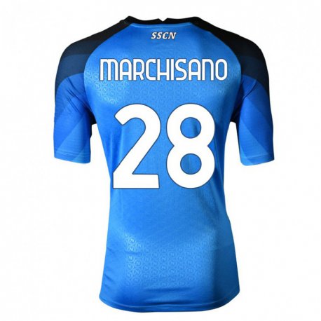 Kandiny Herren Matteo Marchisano #28 Dunkelblau Grau Heimtrikot Trikot 2022/23 T-Shirt