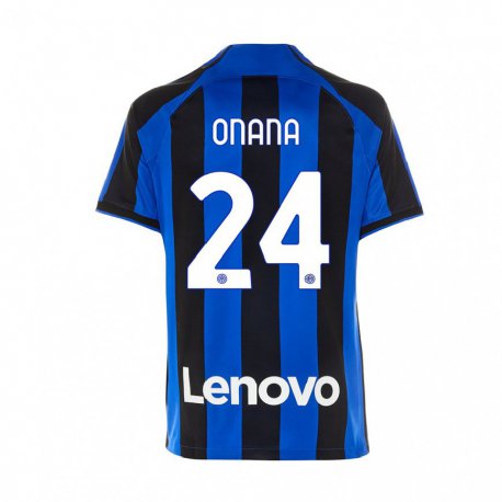 Kandiny Herren Andre Onana #24 Königsblau Schwarz Heimtrikot Trikot 2022/23 T-shirt