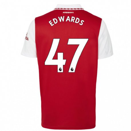 Kandiny Herren Khayon Edwards #47 Rot Weiß Heimtrikot Trikot 2022/23 T-shirt