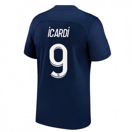 Kandiny Herren Mauro Icardi #9 Dunkelblau Rot Heimtrikot Trikot 2022/23 T-Shirt