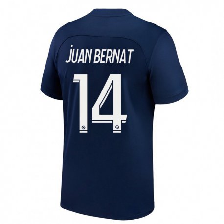 Kandiny Herren Juan Bernat #14 Dunkelblau Rot Heimtrikot Trikot 2022/23 T-Shirt