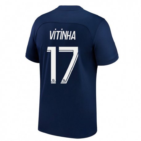 Kandiny Herren Vitinha #17 Dunkelblau Rot Heimtrikot Trikot 2022/23 T-Shirt