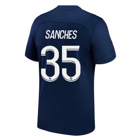 Kandiny Herren Renato Sanches #35 Dunkelblau Rot Heimtrikot Trikot 2022/23 T-Shirt