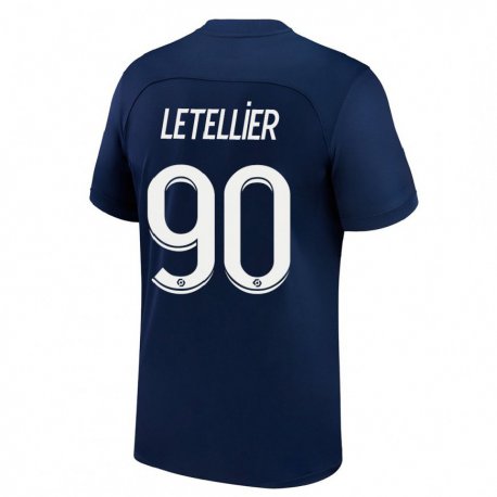 Kandiny Herren Alexandre Letellier #90 Dunkelblau Rot Heimtrikot Trikot 2022/23 T-Shirt