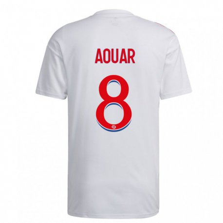 Kandiny Herren Houssem Aouar #8 Weiß Blau Rot Heimtrikot Trikot 2022/23 T-Shirt