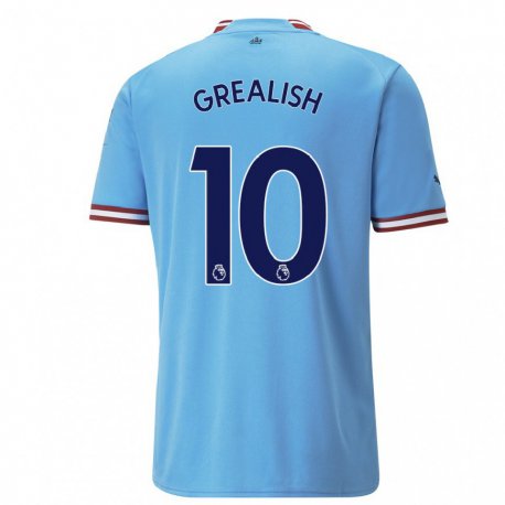 Kandiny Herren Jack Grealish #10 Blau Rot Heimtrikot Trikot 2022/23 T-shirt