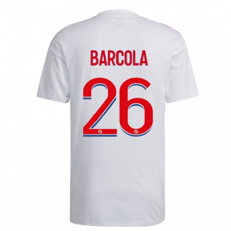 Kandiny Herren Bradley Barcola #26 Weiß Blau Rot Heimtrikot Trikot 2022/23 T-shirt