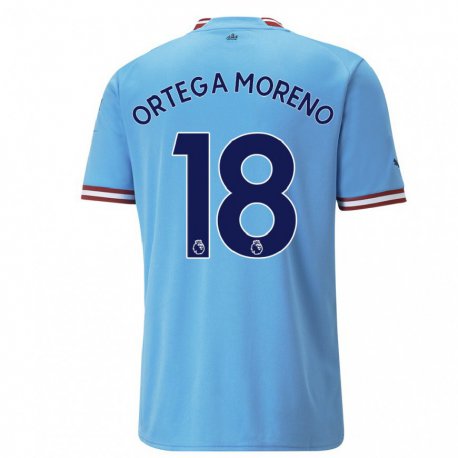 Kandiny Herren Stefan Ortega Moreno #18 Blau Rot Heimtrikot Trikot 2022/23 T-shirt