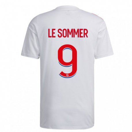 Kandiny Herren Eugenie Le Sommer #9 Weiß Blau Rot Heimtrikot Trikot 2022/23 T-Shirt