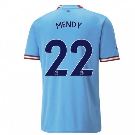 Kandiny Herren Benjamin Mendy #22 Blau Rot Heimtrikot Trikot 2022/23 T-shirt