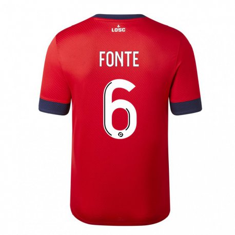 Kandiny Herren Jose Fonte #6 Roter Zuckerapfel Heimtrikot Trikot 2022/23 T-Shirt