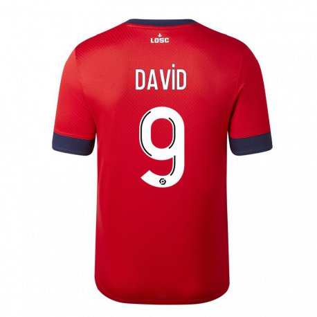 Kandiny Herren Jonathan David #9 Roter Zuckerapfel Heimtrikot Trikot 2022/23 T-shirt