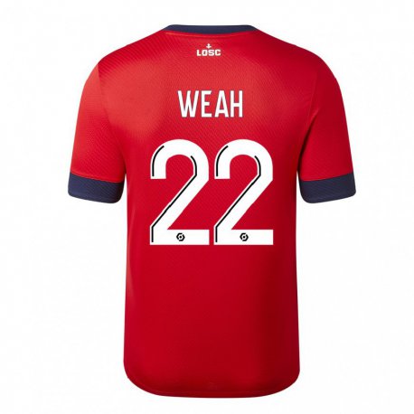 Kandiny Herren Timothy Weah #22 Roter Zuckerapfel Heimtrikot Trikot 2022/23 T-shirt