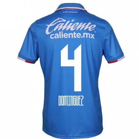 Kandiny Herren Julio Cesar Dominguez #4 Azurblau Heimtrikot Trikot 2022/23 T-shirt