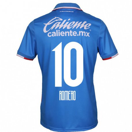Kandiny Herren Angel Romero #10 Azurblau Heimtrikot Trikot 2022/23 T-shirt