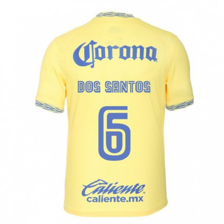 Kandiny Herren Jonathan Dos Santos #6 Zitronengelb Heimtrikot Trikot 2022/23 T-shirt