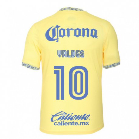 Kandiny Herren Diego Valdes #10 Zitronengelb Heimtrikot Trikot 2022/23 T-shirt