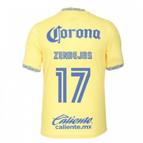 Kandiny Herren Alejandro Zendejas #17 Zitronengelb Heimtrikot Trikot 2022/23 T-shirt