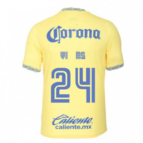 Kandiny Herren Federico Viñas #24 Zitronengelb Heimtrikot Trikot 2022/23 T-shirt