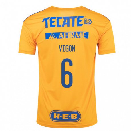 Kandiny Herren Juan Pablo Vigon #6 Hummel Gelb Heimtrikot Trikot 2022/23 T-shirt