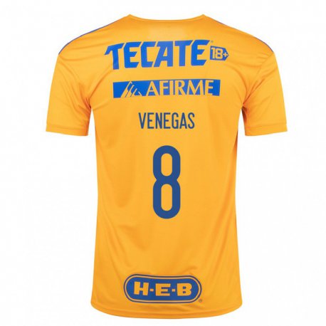 Kandiny Herren Francisco Venegas #8 Hummel Gelb Heimtrikot Trikot 2022/23 T-shirt