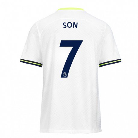 Kandiny Herren Heung-min Son #7 Weiß Grün Heimtrikot Trikot 2022/23 T-Shirt