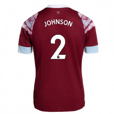 Kandiny Herren Ben Johnson #2 Rotwein Heimtrikot Trikot 2022/23 T-shirt