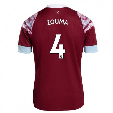 Kandiny Herren Kurt Zouma #4 Rotwein Heimtrikot Trikot 2022/23 T-shirt