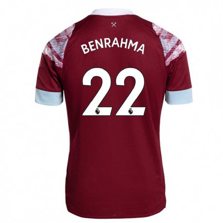 Kandiny Herren Said Benrahma #22 Rotwein Heimtrikot Trikot 2022/23 T-shirt
