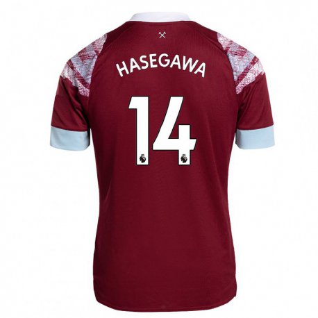 Kandiny Herren Yui Hasegawa #14 Rotwein Heimtrikot Trikot 2022/23 T-shirt