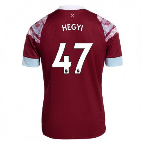 Kandiny Herren Krisztian Hegyi #47 Rotwein Heimtrikot Trikot 2022/23 T-shirt