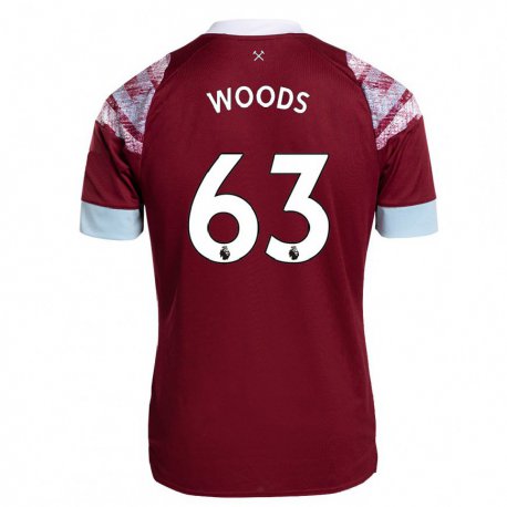 Kandiny Herren Archie Woods #63 Rotwein Heimtrikot Trikot 2022/23 T-shirt