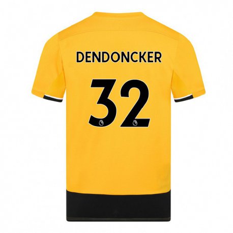 Kandiny Herren Leander Dendoncker #32 Gelb Schwarz Heimtrikot Trikot 2022/23 T-shirt
