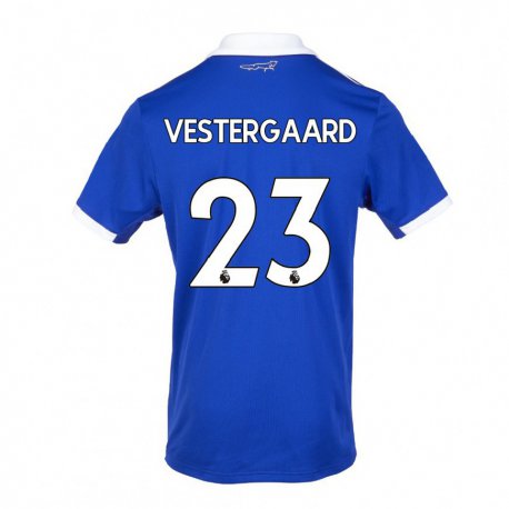 Kandiny Herren Jannik Vestergaard #23 Blau Weiss Heimtrikot Trikot 2022/23 T-shirt