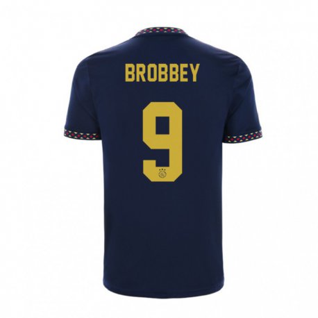 Kandiny Herren Brian Brobbey #9 Dunkelblau Auswärtstrikot Trikot 2022/23 T-shirt