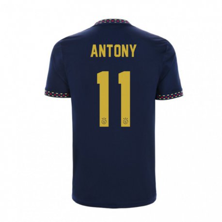 Kandiny Herren Antony #11 Dunkelblau Auswärtstrikot Trikot 2022/23 T-shirt