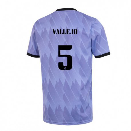Kandiny Herren Jesus Vallejo #5 Lila Schwarz Auswärtstrikot Trikot 2022/23 T-shirt