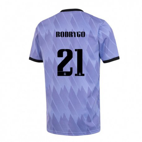 Kandiny Herren Rodrygo #21 Lila Schwarz Auswärtstrikot Trikot 2022/23 T-shirt