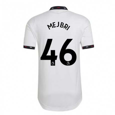 Kandiny Herren Hannibal Mejbri #46 Weiß Auswärtstrikot Trikot 2022/23 T-shirt