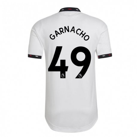 Kandiny Herren Alejandro Garnacho #49 Weiß Auswärtstrikot Trikot 2022/23 T-shirt