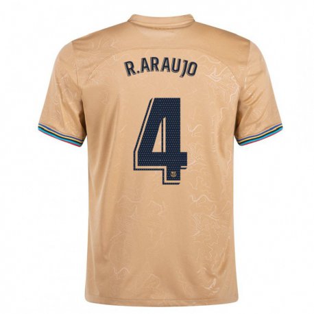 Kandiny Herren Ronald Araujo #4 Gold Auswärtstrikot Trikot 2022/23 T-Shirt