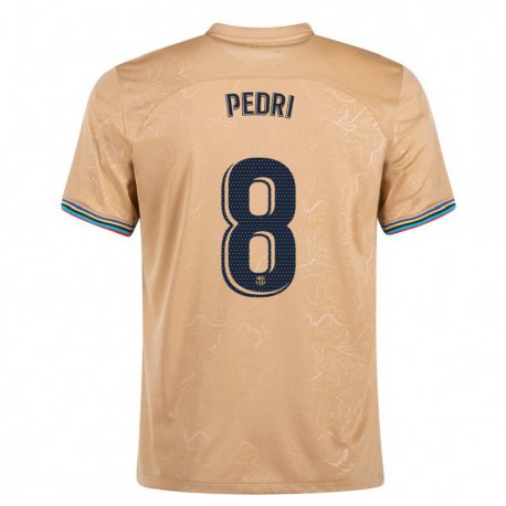 Kandiny Herren Pedri #8 Gold Auswärtstrikot Trikot 2022/23 T-Shirt
